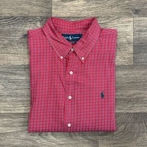 Ralph Lauren Shirt Men’s XXL Classic Fit Button Down Red/Blue Plaid